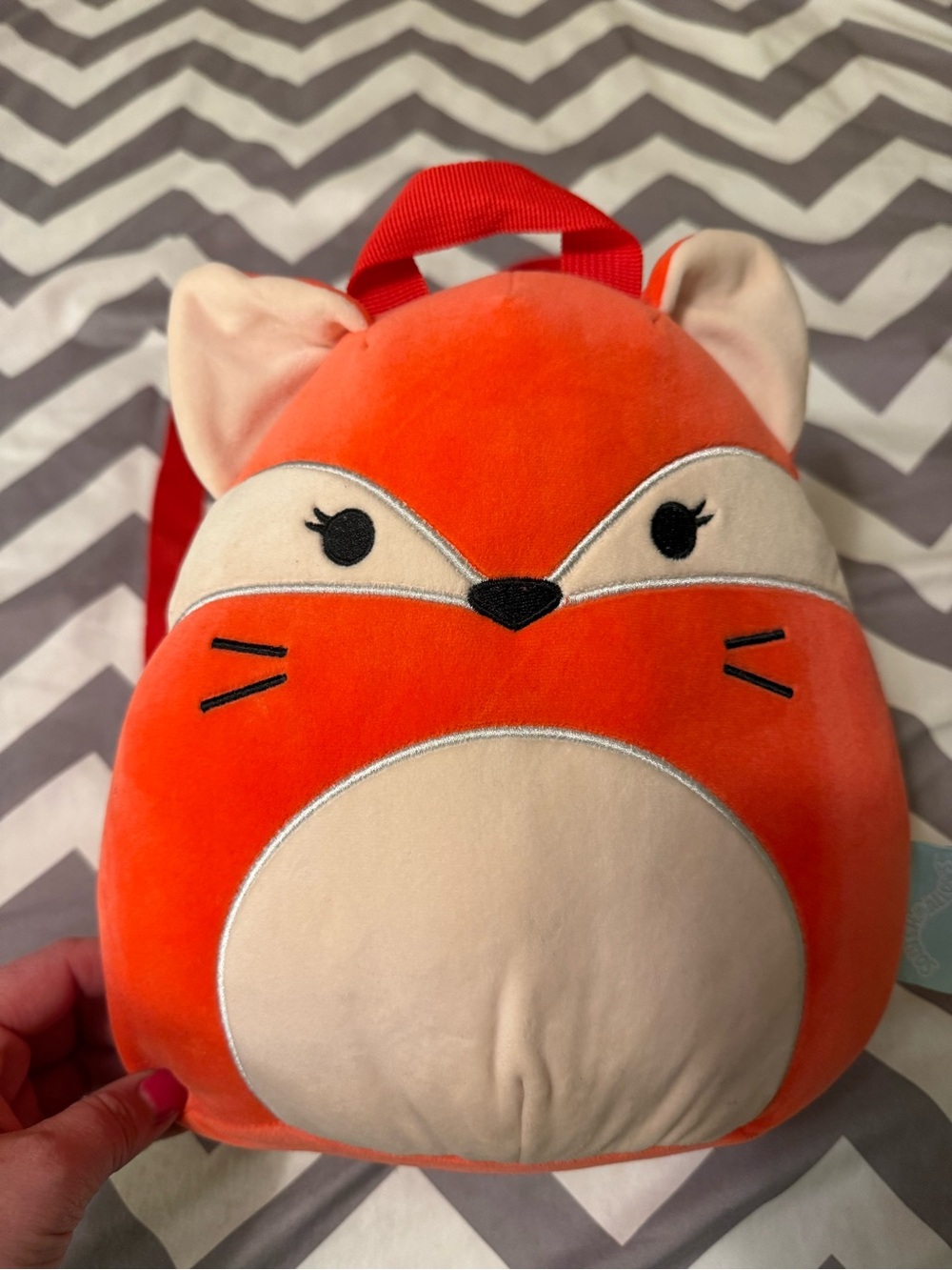 Squishmallows Orange and Cream Fox Plush Backpack